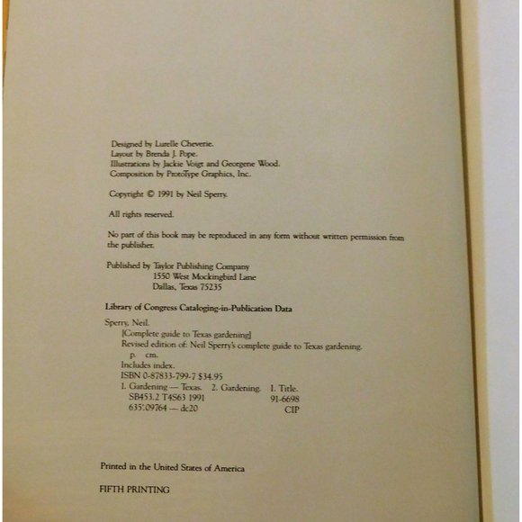 Neil Sperry Complete Guide to Texas Gardening 2nd Ed 5th Printing 1991 HB - Picture 5 of 6